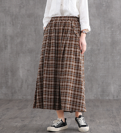 Casual Cotton Linen loose fitting Women's Skirts DZA2007128 VPPBUY shop