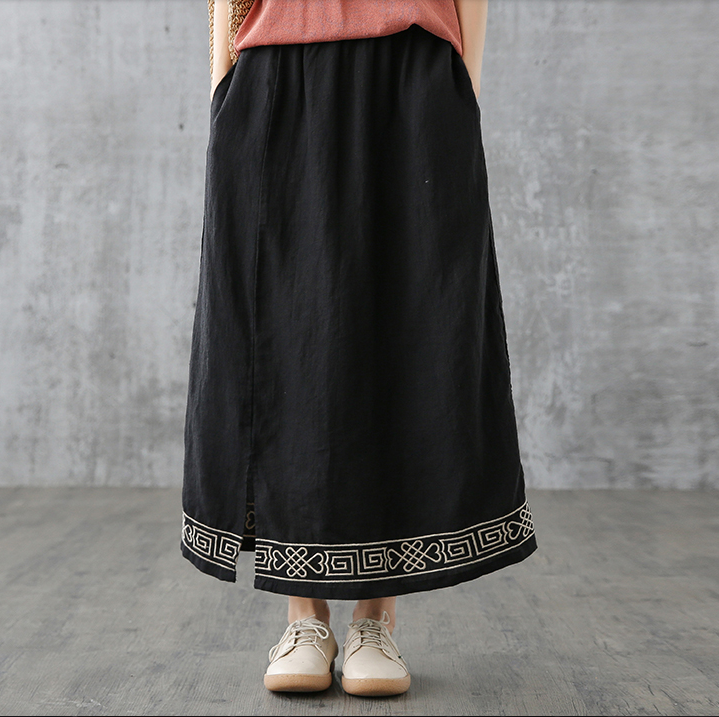 Casual Linen loose fitting Women's Skirts DZA200845 VPPBUY shop