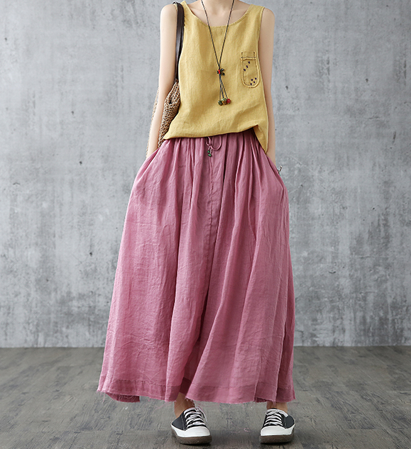 Casual Cotton Linen loose fitting Women's Skirts DZA2007301 VPPBUY shop