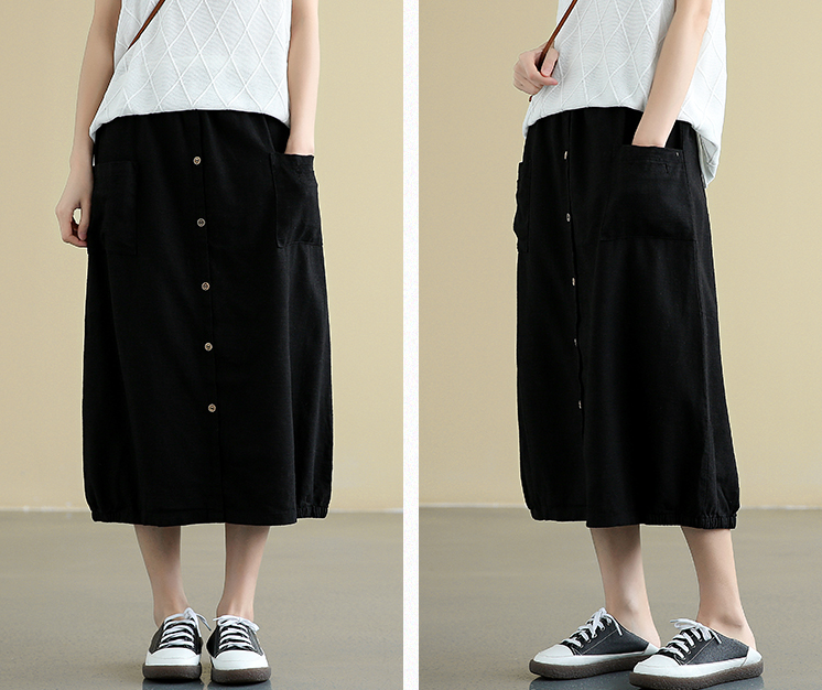 Casual Cotton linen loose fitting Women's Skirts  DZA2005104 VPPBUY shop