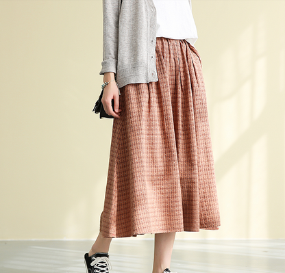 Casual Cotton Linen loose fitting Women's Skirts DZA2007128 VPPBUY shop