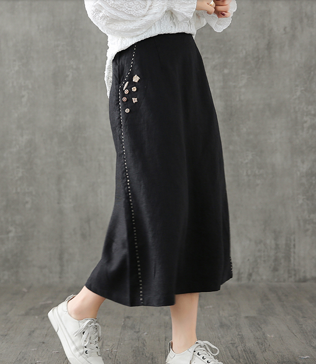 Casual Linen loose fitting Women's Skirts DZA2006135 VPPBUY shop