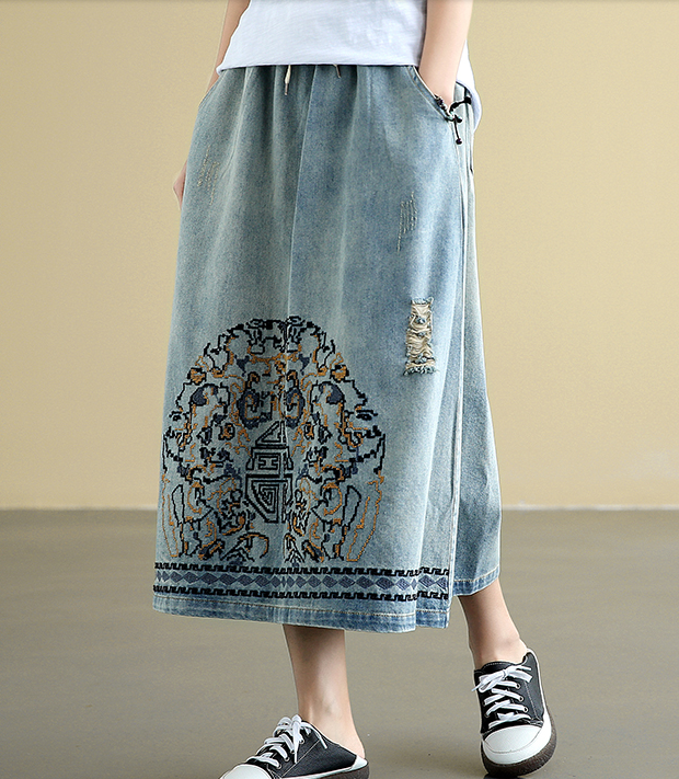 Denim Casual Cotton loose fitting Women's Skirts DZA2007221 VPPBUY shop