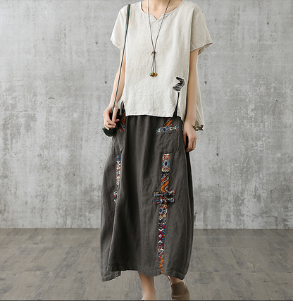 Casual Cotton Linen loose fitting Women's Skirts DZA200842 VPPBUY shop