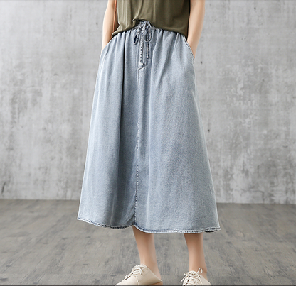 Casual Cotton Linen loose fitting Women's Skirts DZA200843 VPPBUY shop