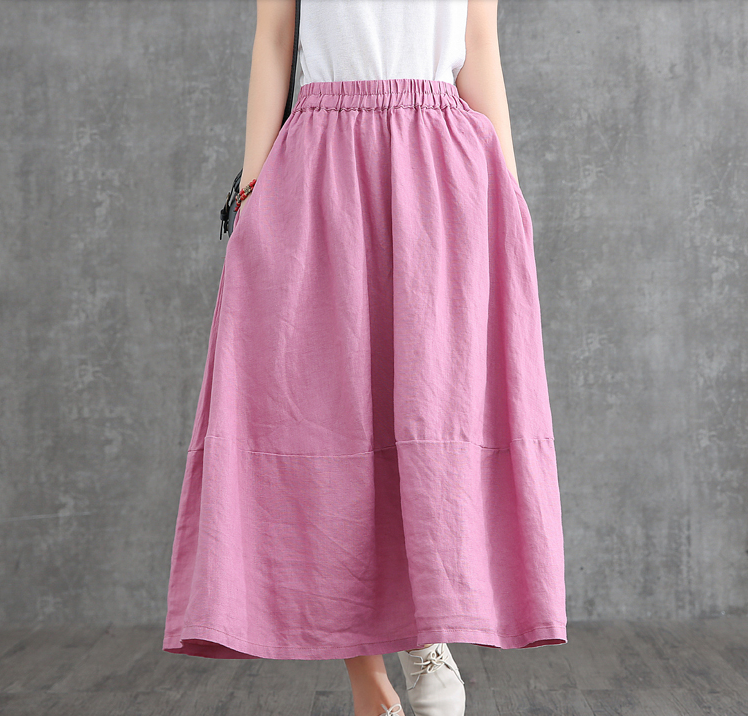 Casual linen loose fitting Women's Skirts DZA2007125 VPPBUY shop