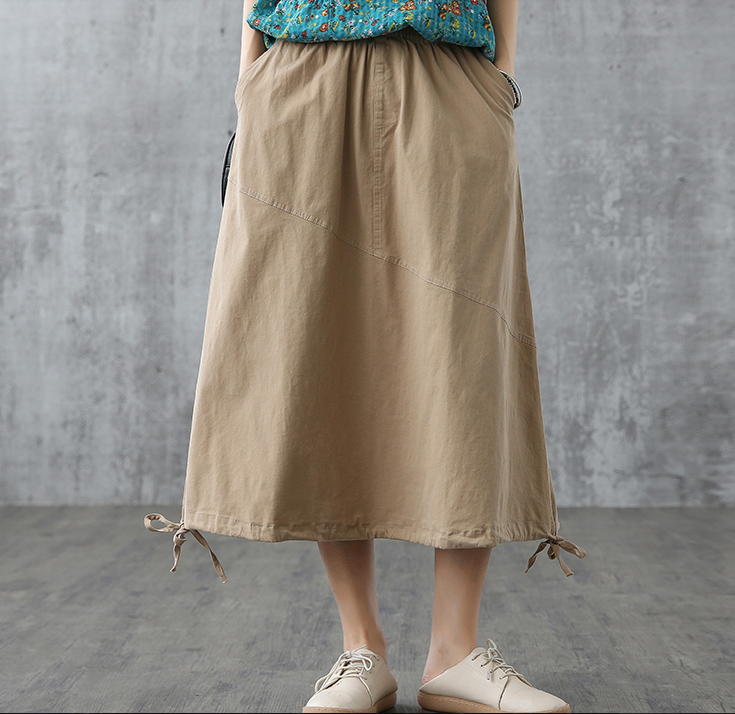 Casual Cotton Linen loose fitting Women's Skirts DZA200844 VPPBUY shop