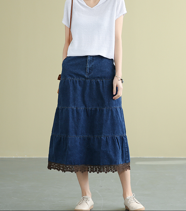 Denim Casual Cotton loose fitting Women's Skirts DZA2007183 VPPBUY shop