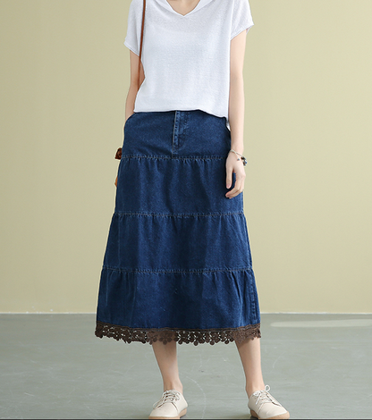 Denim Casual Cotton loose fitting Women's Skirts DZA2007183 VPPBUY shop