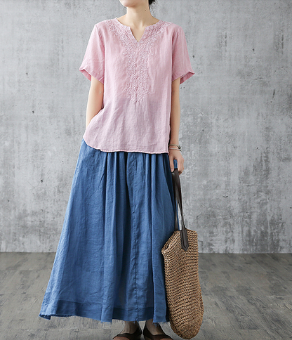 Casual Cotton linen loose fitting Women's Skirts  DZA2005103 VPPBUY shop