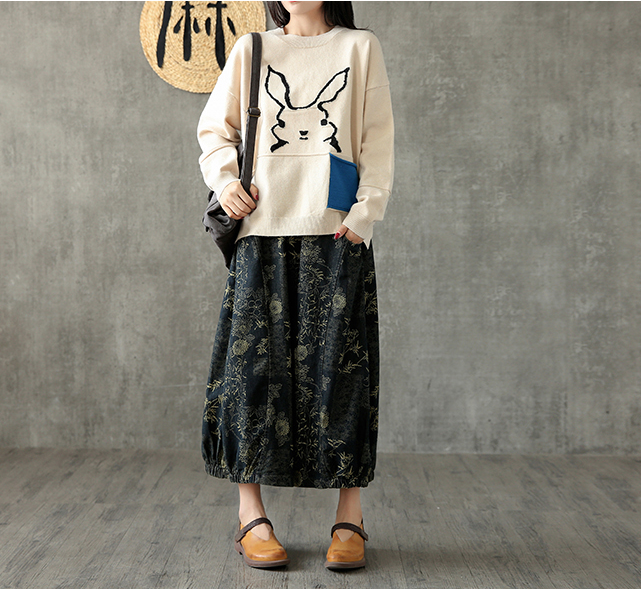 Casual Cotton linen loose fitting Women's Skirts  DZA200611 VPPBUY shop