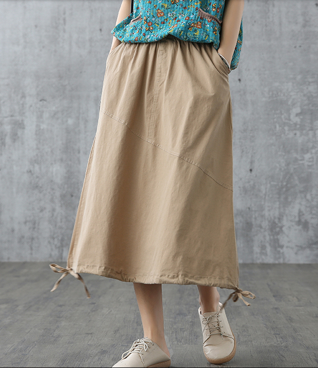 Casual Cotton Linen loose fitting Women's Skirts DZA200844 VPPBUY shop