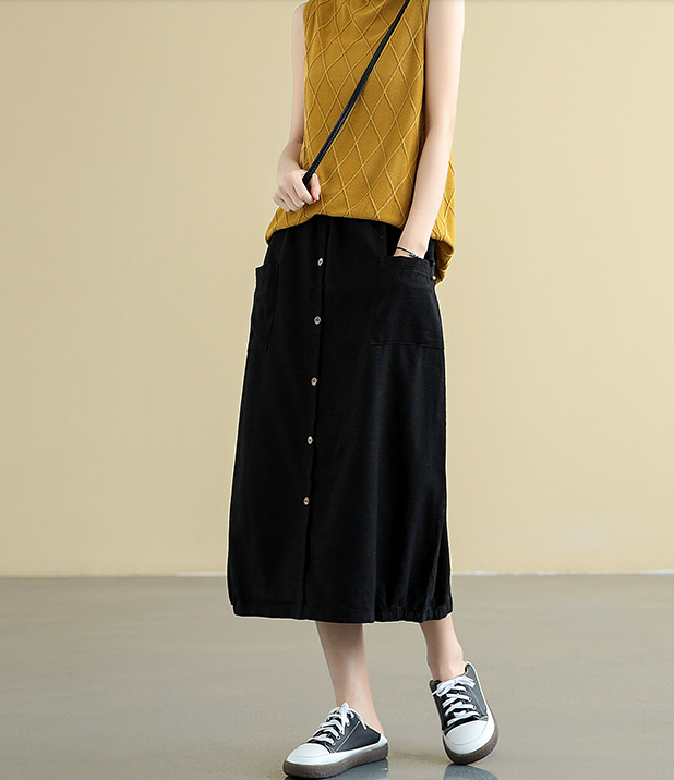 Casual Cotton Linen loose fitting Women's Skirts DZA2007214 VPPBUY shop