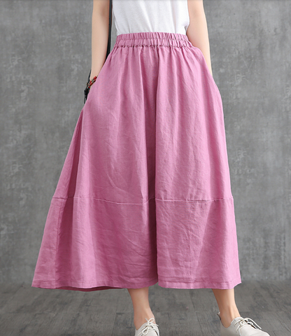 Casual linen loose fitting Women's Skirts DZA2007125 VPPBUY shop