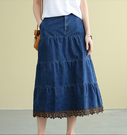 Denim Casual Cotton loose fitting Women's Skirts DZA2007183 VPPBUY shop