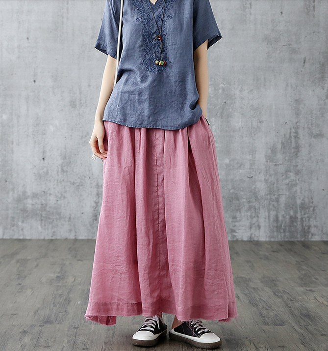 Casual Cotton Linen loose fitting Women's Skirts DZA2007301 VPPBUY shop