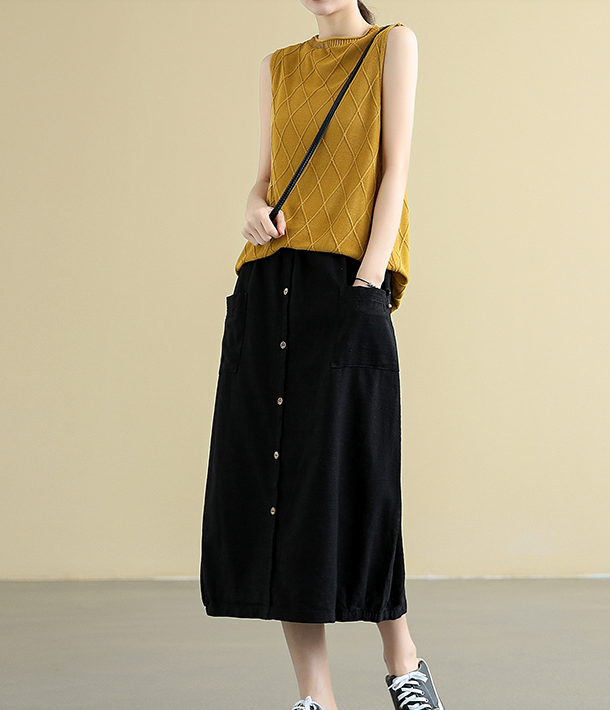 Casual Cotton linen loose fitting Women's Skirts  DZA2005104 VPPBUY shop