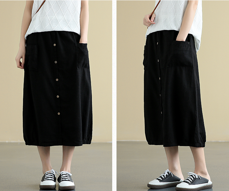 Casual Cotton Linen loose fitting Women's Skirts DZA2007214 VPPBUY shop