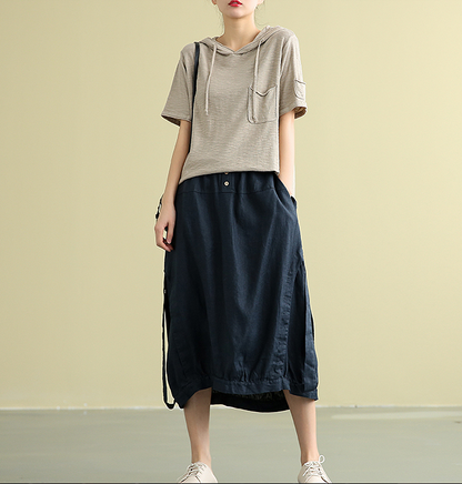 Casual Linen loose fitting Women's Skirts DZA2007192 VPPBUY shop