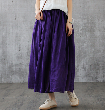 Casual Cotton Linen loose fitting Women's Skirts DZA200841 VPPBUY shop