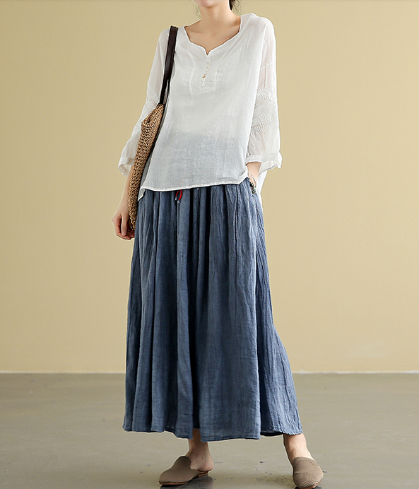 Casual linen loose fitting Women's Skirts  DZA2005106 VPPBUY shop