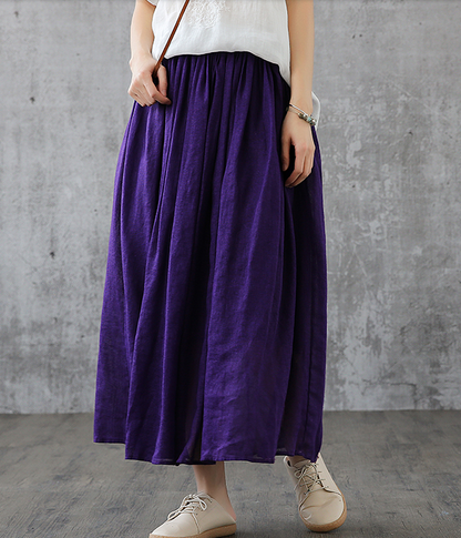 Summer Casual Cotton linen loose fitting Women's Skirts  DZA2005101 VPPBUY shop