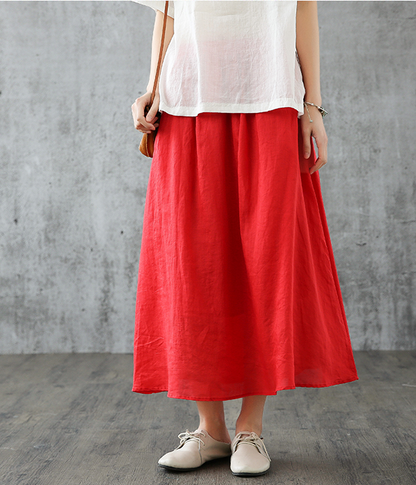 Casual Cotton linen loose fitting Women's Skirts  05102 VPPBUY shop