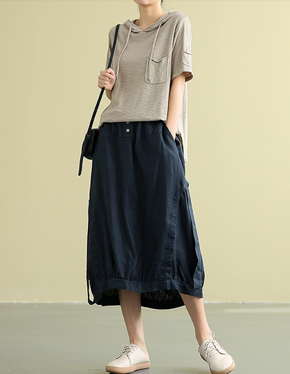 Casual Linen loose fitting Women's Skirts DZA2007192 VPPBUY shop