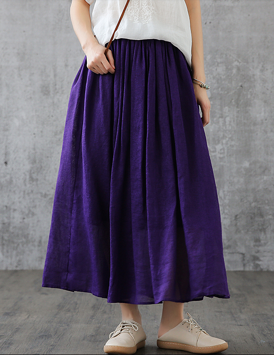 Casual Cotton Linen loose fitting Women's Skirts DZA200841 VPPBUY shop