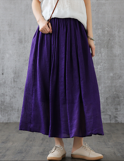 Casual Cotton Linen loose fitting Women's Skirts DZA200841 VPPBUY shop