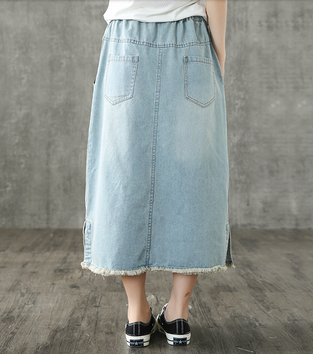 Denim Casual Cotton  loose fitting Women's Skirts DZA2007123 VPPBUY shop