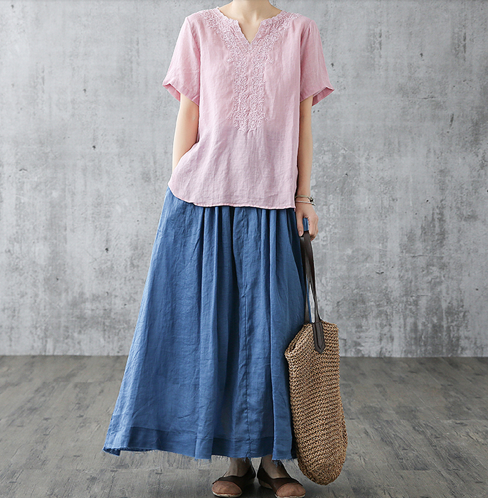 Casual Cotton Linen loose fitting Women's Skirts DZA2007301 VPPBUY shop