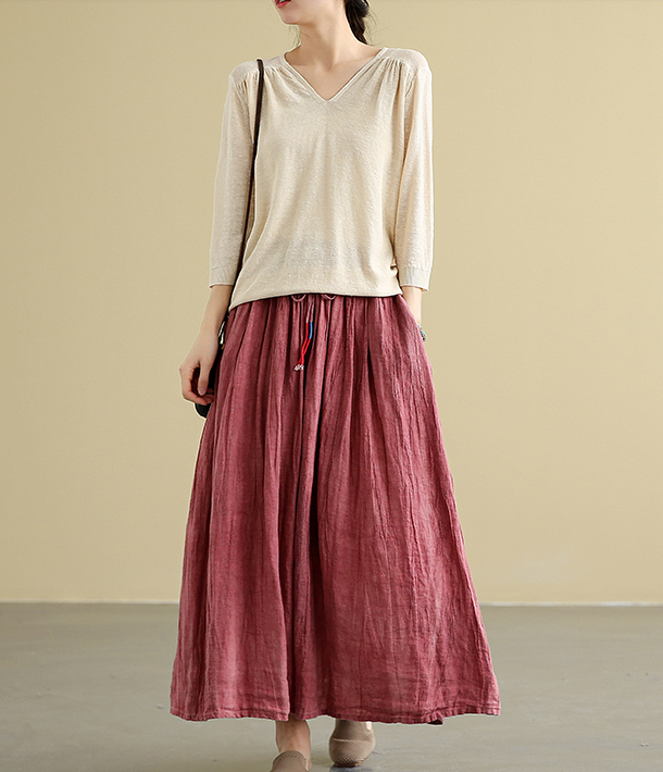 Casual linen loose fitting Women's Skirts  DZA2005106 VPPBUY shop