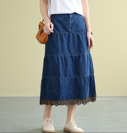 Denim Casual Cotton loose fitting Women's Skirts DZA2007183 VPPBUY shop