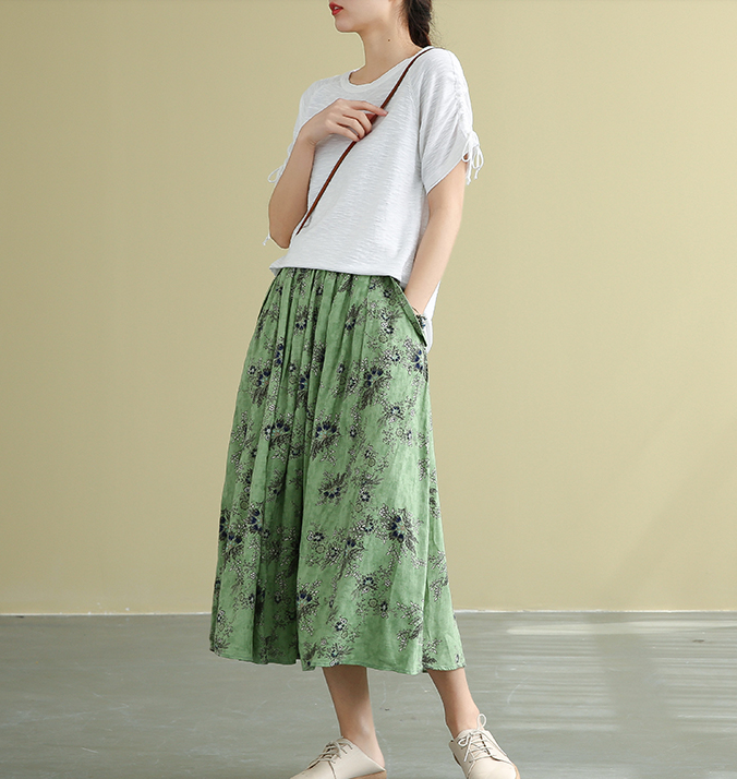 Patterned Casual Cotton loose fitting Women's Skirts DZA2007182 VPPBUY shop