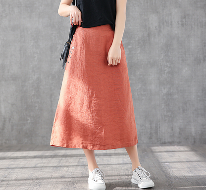 Casual Linen loose fitting Women's Skirts DZA2006135 VPPBUY shop