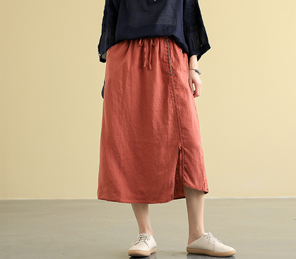 Casual linen loose fitting Women's Skirts  DZA2005107 VPPBUY shop