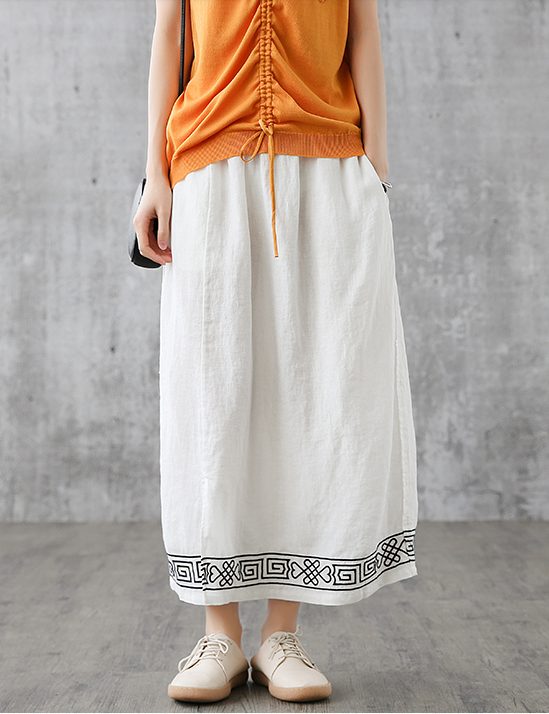 Casual Linen loose fitting Women's Skirts DZA200845 VPPBUY shop