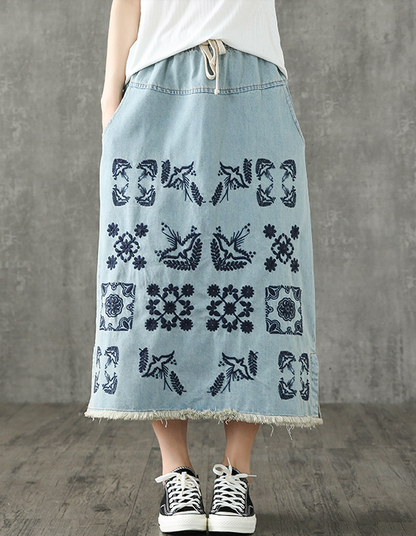 Denim Casual Cotton  loose fitting Women's Skirts DZA2007123 VPPBUY shop