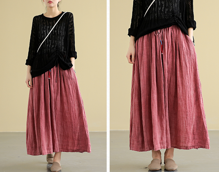 Casual linen loose fitting Women's Skirts  DZA2005106 VPPBUY shop