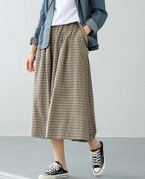 Casual Cotton Linen loose fitting Women's Skirts DZA2007128 VPPBUY shop