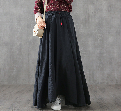 Casual Cotton linen loose fitting Women's Skirts DZA2007122 VPPBUY shop