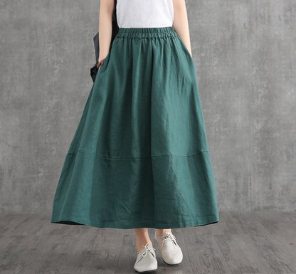 Casual linen loose fitting Women's Skirts DZA2007125 VPPBUY shop