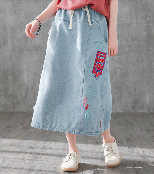 Denim Casual Cotton  loose fitting Women's Skirts DZA2007124 VPPBUY shop