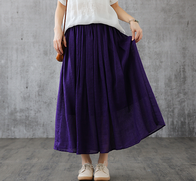 Casual Cotton Linen loose fitting Women's Skirts DZA200841 VPPBUY shop