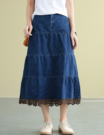 Denim Casual Cotton loose fitting Women's Skirts DZA2007183 VPPBUY shop