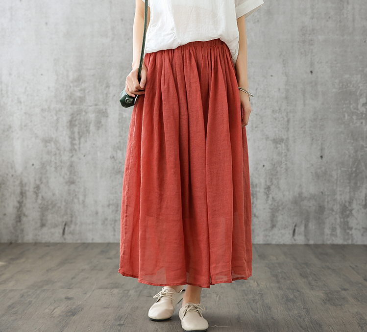 Summer Casual Cotton linen loose fitting Women's Skirts  DZA2005101 VPPBUY shop