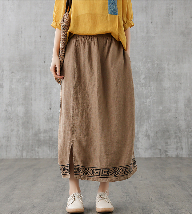 Casual Linen loose fitting Women's Skirts DZA200845 VPPBUY shop