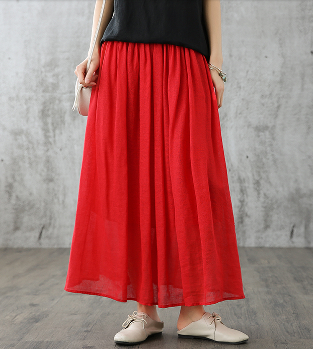 Casual Cotton Linen loose fitting Women's Skirts DZA200841 VPPBUY shop