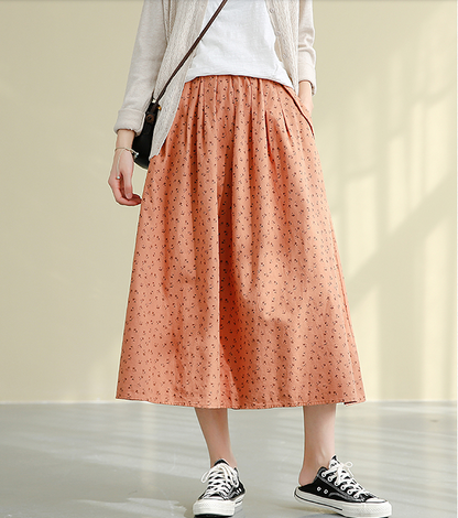 Casual Cotton Linen loose fitting Women's Skirts DZA2007128 VPPBUY shop